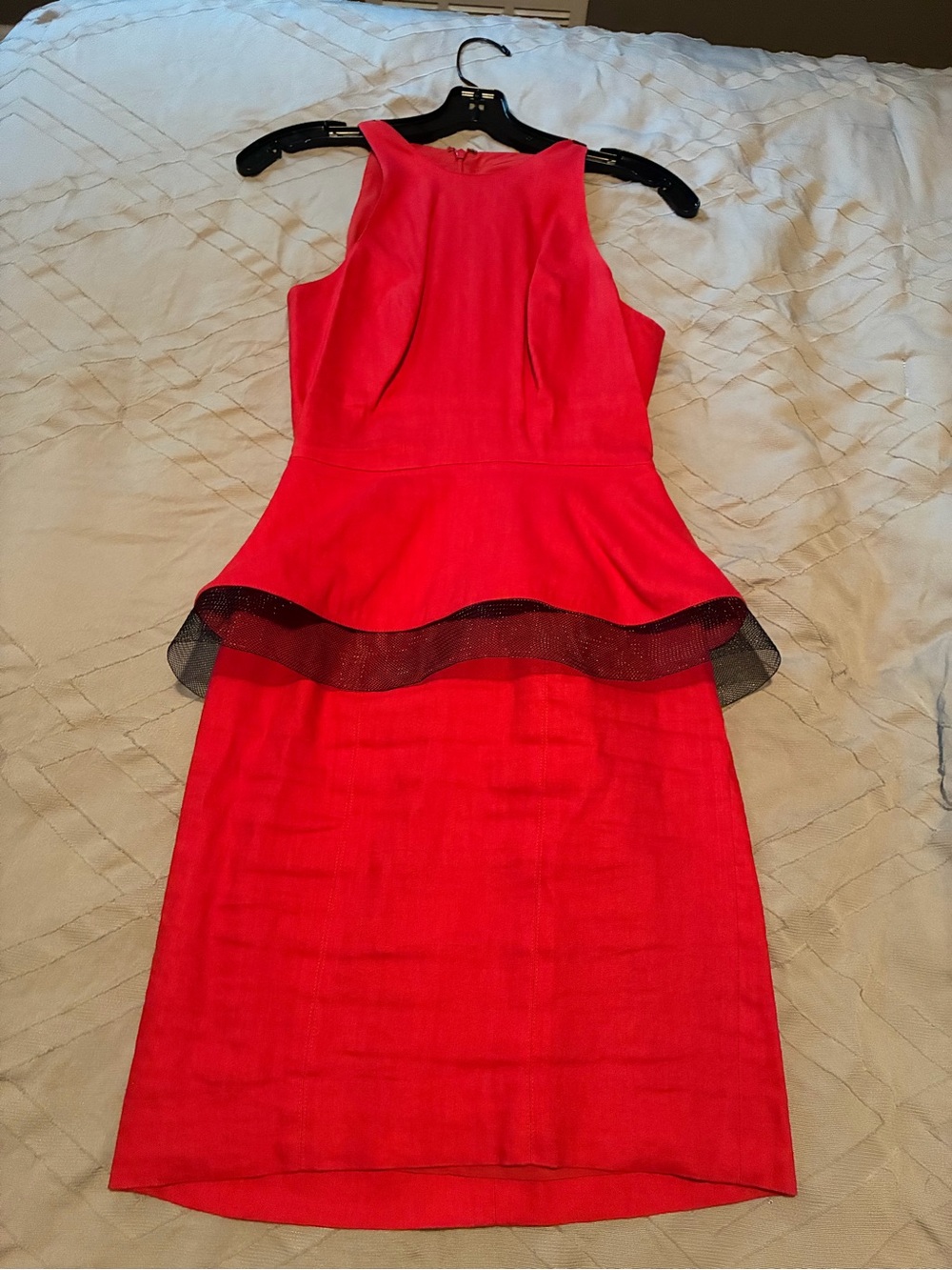 Nicole Miller Red Peplum Sheath Dress